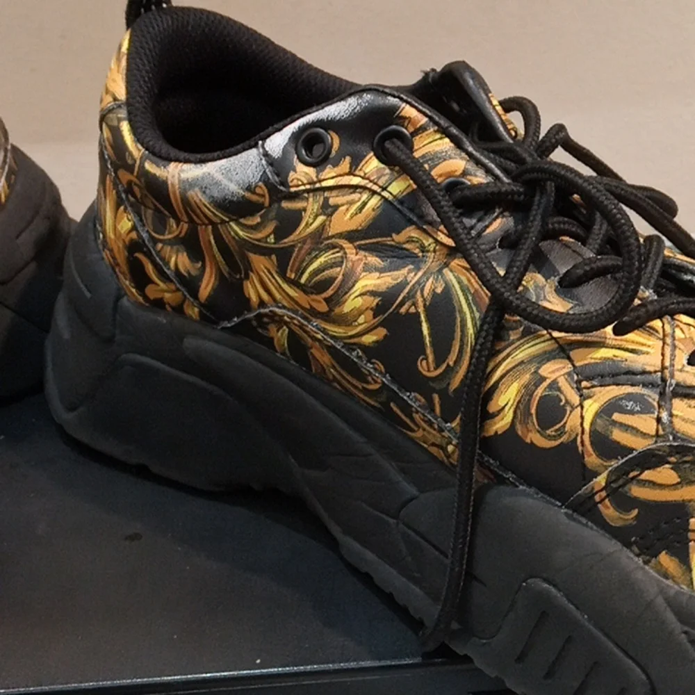 Versace Black & Gold Baroque Men’s Sneakers